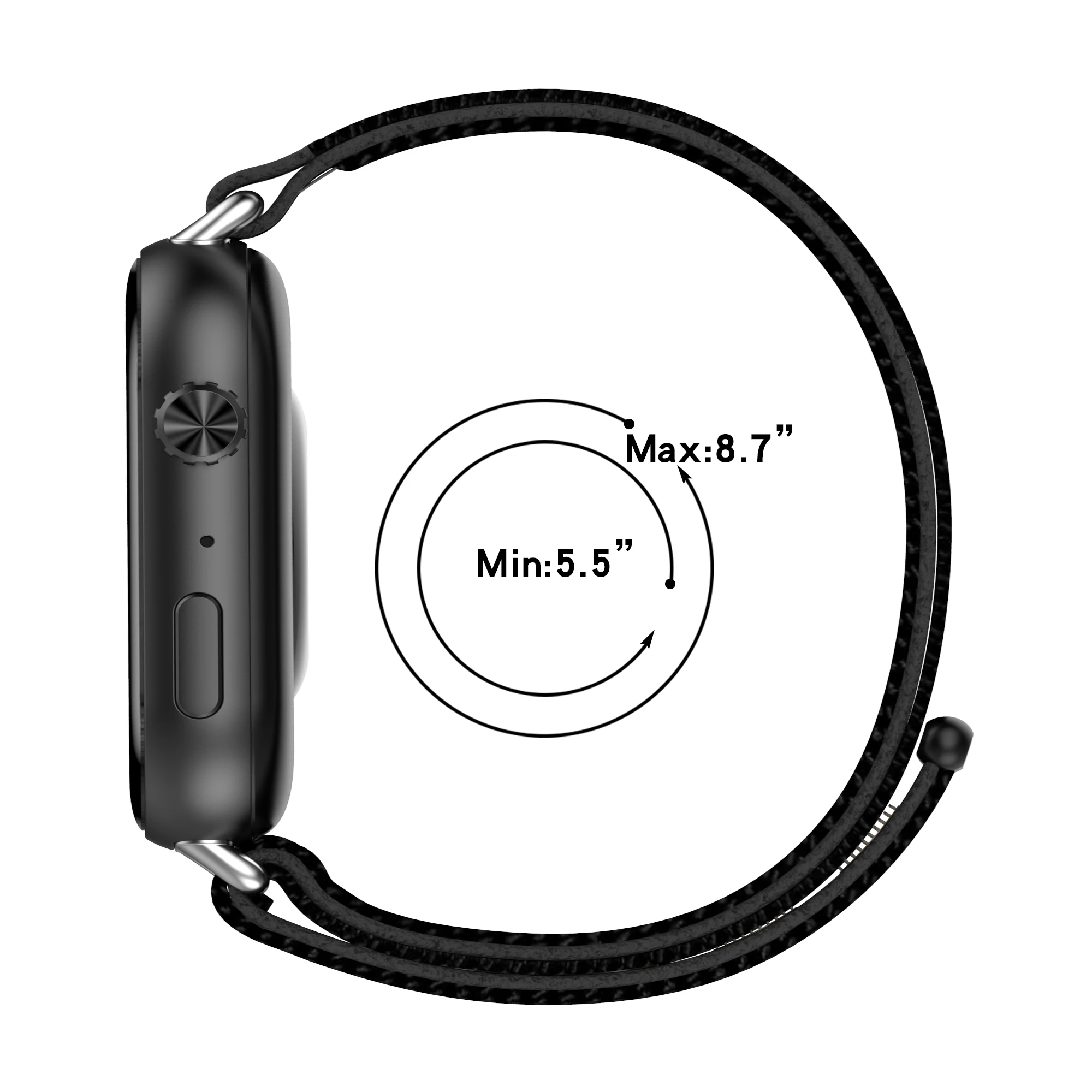 Pulseira de nylon para rossini 2i, pulseira de alta qualidade com articulação de metal trançada elástica, pulseira de silicone para smartwatch