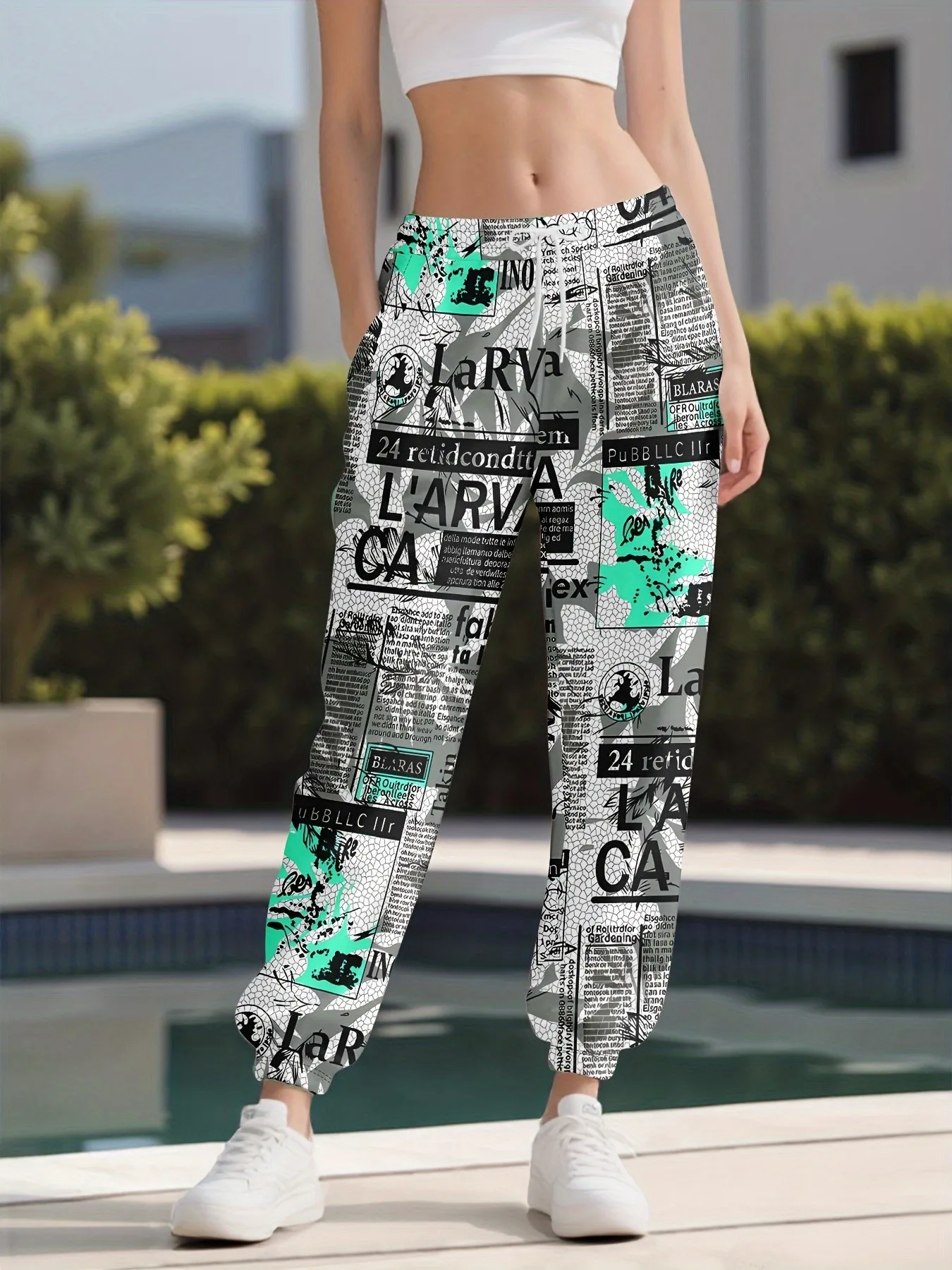 2026 autumn and winter new women's pants street fashion casual comfortable easy-matching 3D letter pattern printing