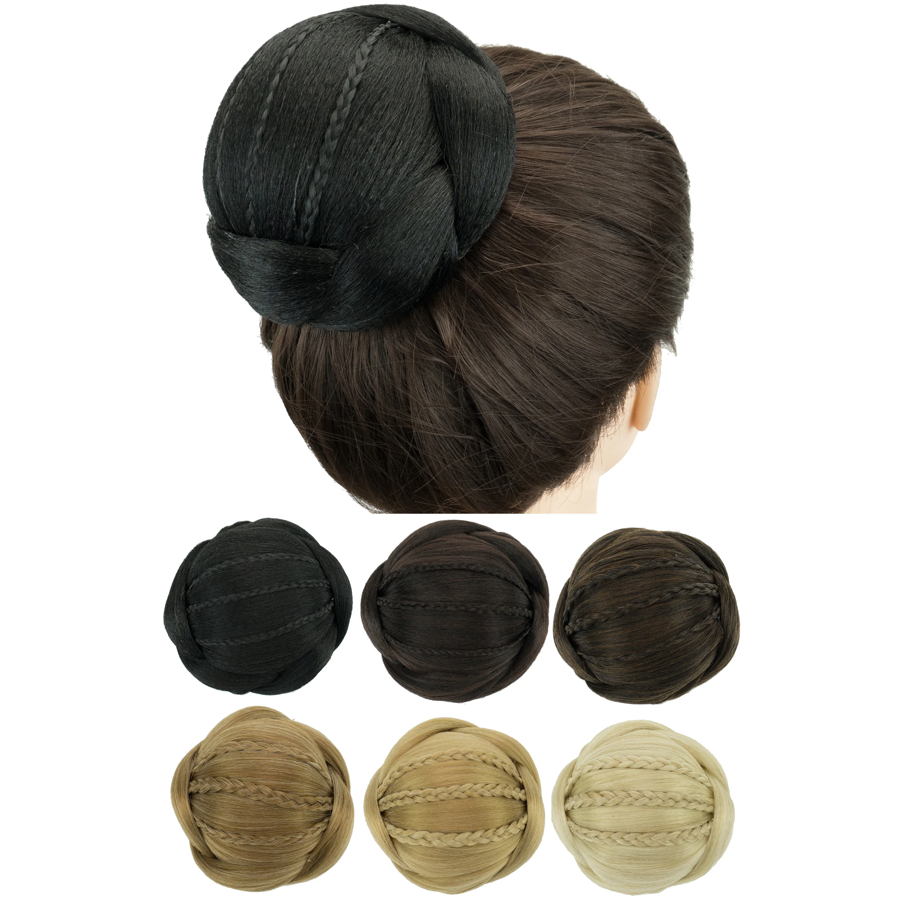 

Soowee Small Size Braided Chignon Hair Cover Donut Hairpieces Scrunchies Hair Bun Wig Updo for Women