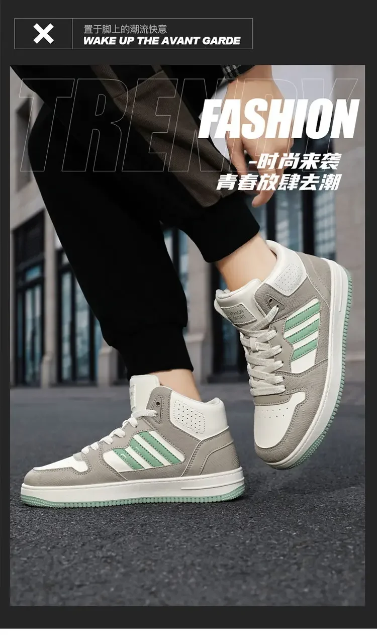 High-top board shoes single shoes cotton shoes three bars new