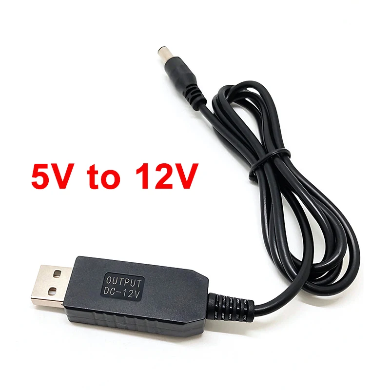 5.5*2.1mm WiFi to Power Bank Cable Connector DC 5V to 12V 9V USB Power Boost Line Converter Adapter,DC 5V Charging Cable 1PCS