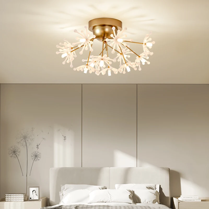 

Nordic dandelion ceiling lamp light chandelier modern crystal lamp living room bedroom and corridor interior decorative lamp