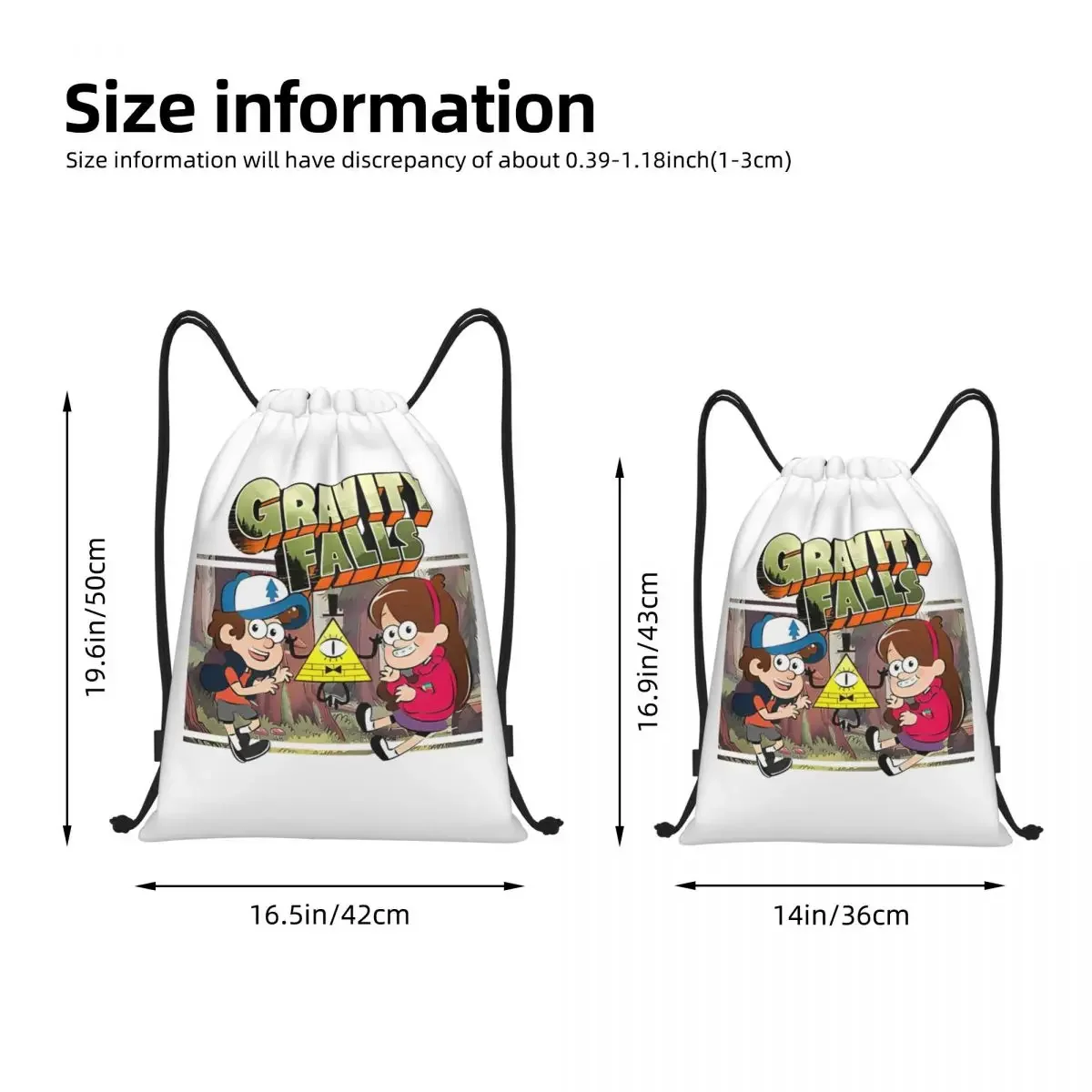 Gravity Falls Bill Cipher Drawstring Backpack Gym Sports Sackpack Cartoon String Bag for Running