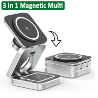 3 In 1 Magnetic Wireless Charger Stand Pad for iPone 15 14 13 12 Pro Max Airpods Pro iWatch 8 7 6 Fast Charging Dock Station