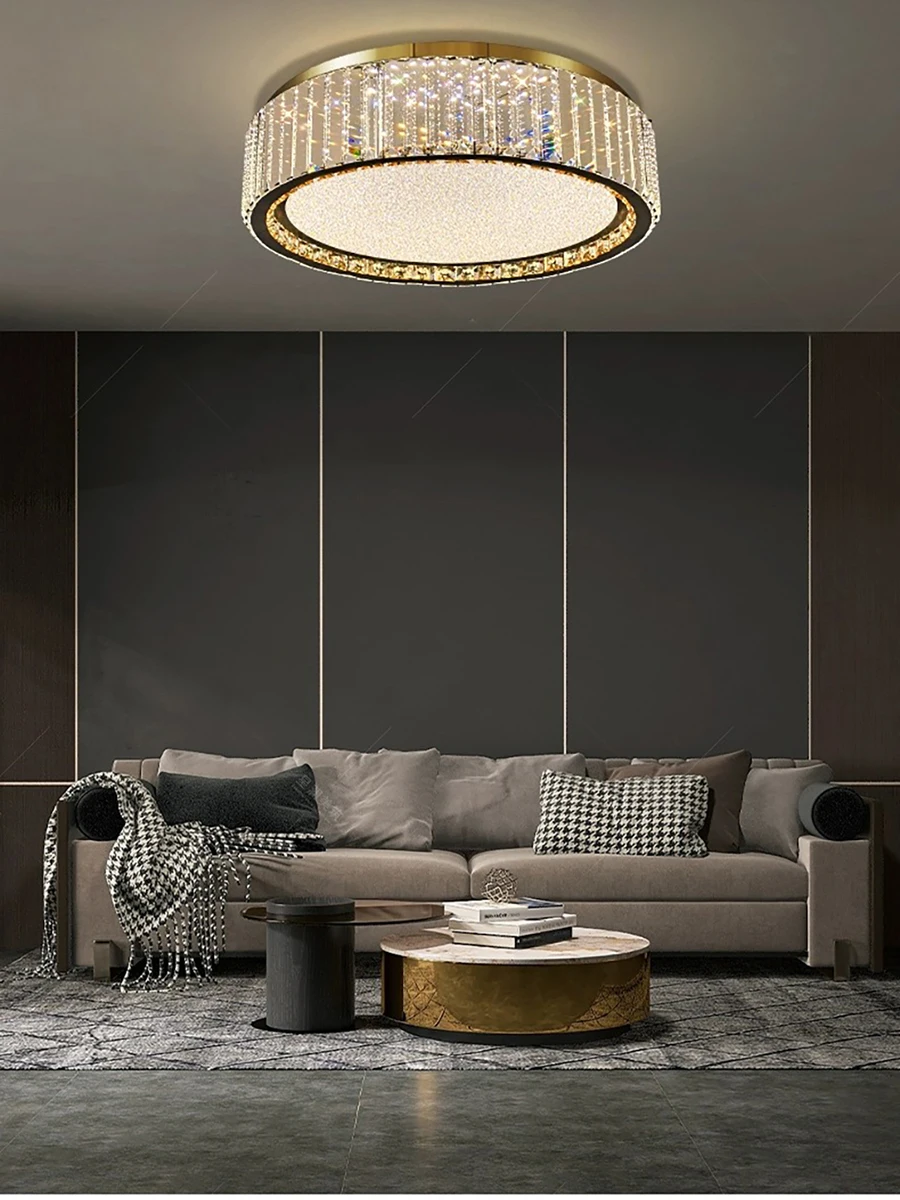 Imagem -05 - Modern Simple Crystal Ceiling Light Villa de Luxo Quarto Principal Study Light Sala de Estar Sala de Jantar Simples 2024