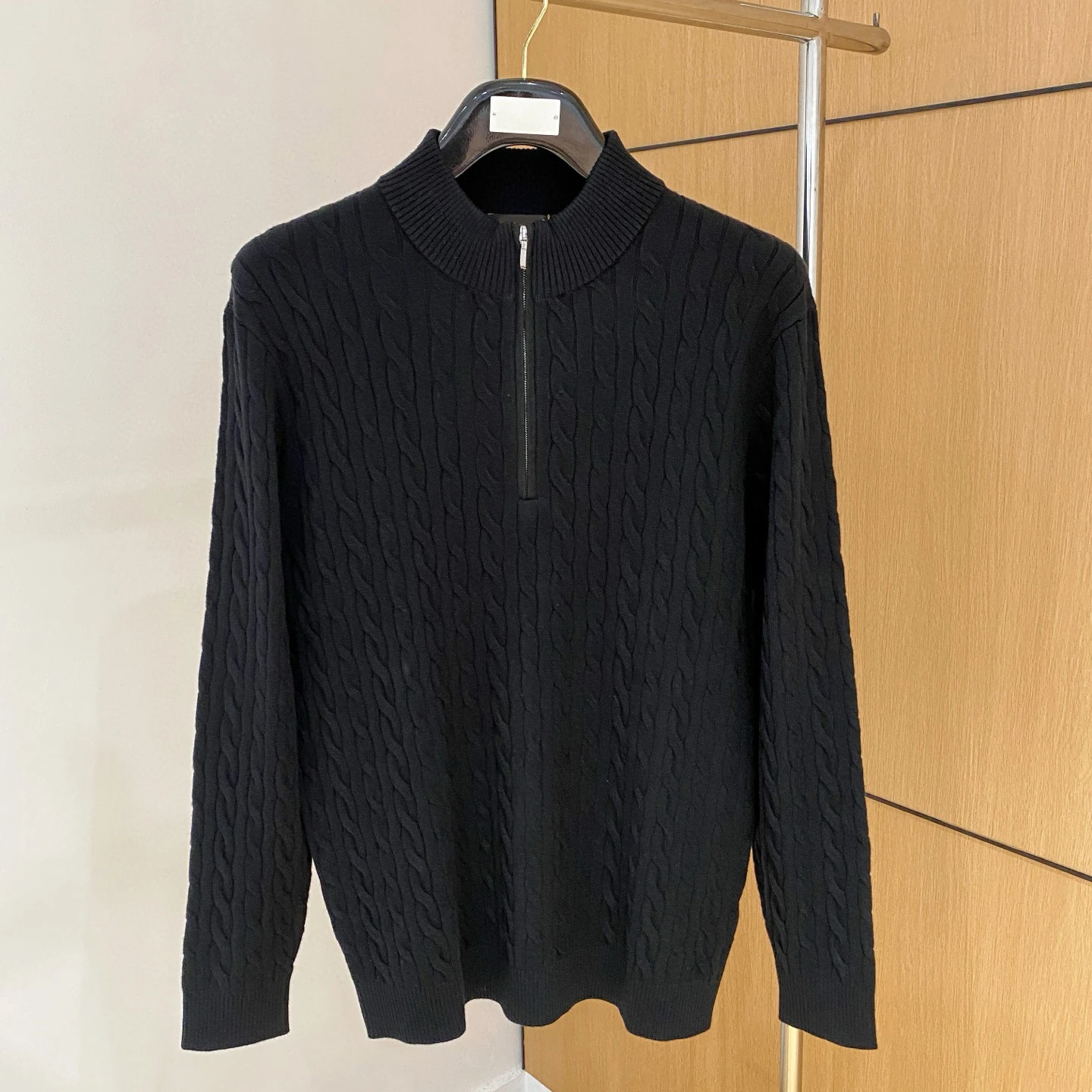 

LP Итальянская полуводолазка на молнии вязаный свитер мужской свитер с резьбой