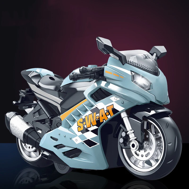 Luci Effetto musicale Simulazione Moto Giocattoli Ragazzi Flash Iron Ride Polizia Modello di moto Tirare indietro Inerzia Auto Regalo per bambini