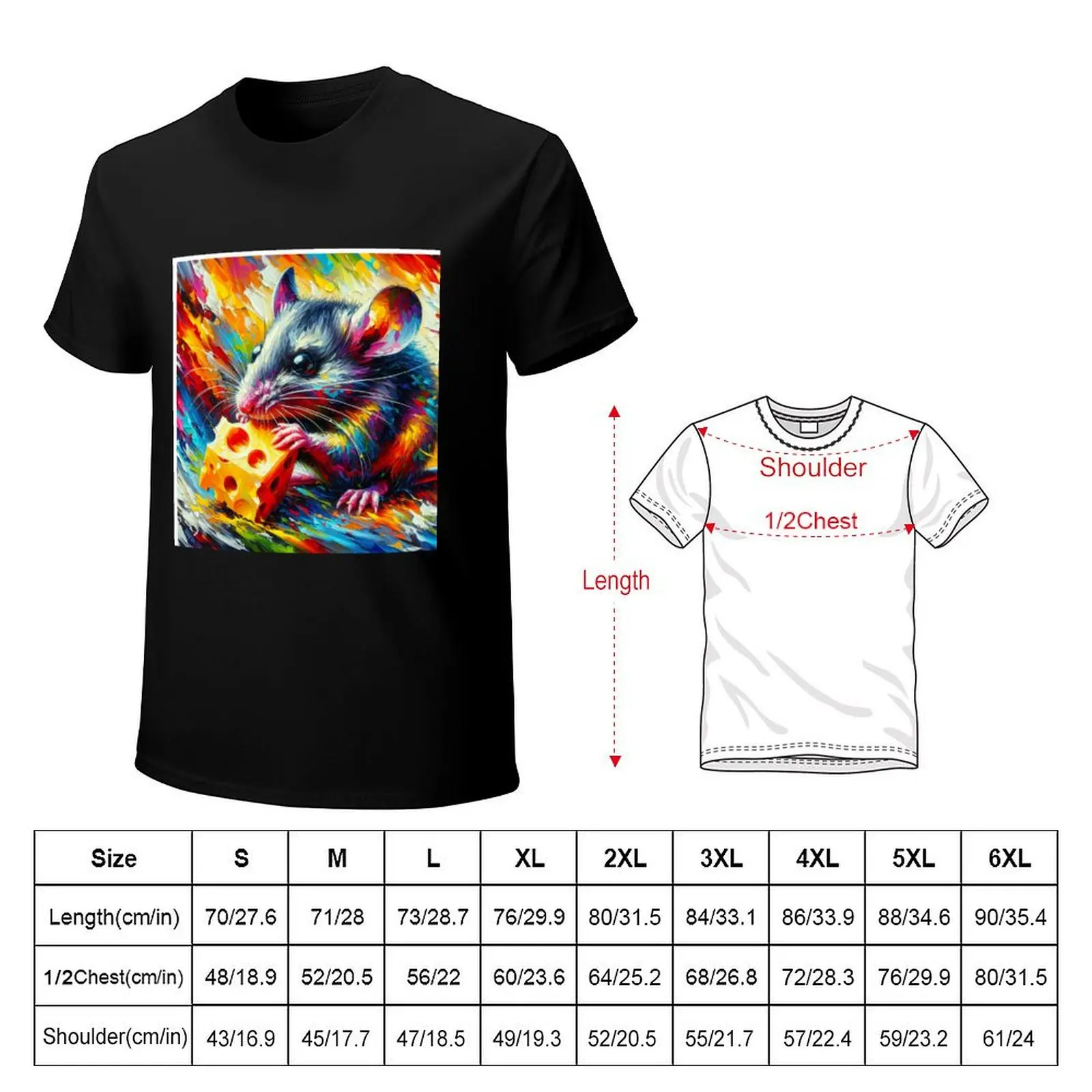 a mouse with cheese acrylic style T-Shirt Big and Tall Loose Fit T-Shirt