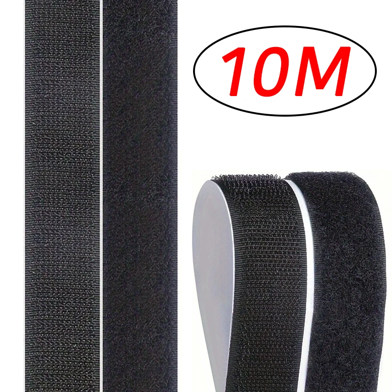 1-10M Selbstklebendes Klettband, Haken-und-Schlaufen-Befestigung, DIY-Magisches Klebeband, Doppelseitiges Klebeband mit Starkem Klebstoff für Zuhause