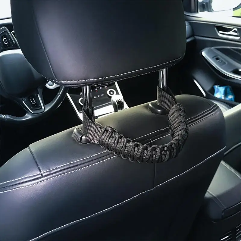 Rear Seat Grab Handle Non-Slip Woven Grab Handles Automotive Grab Bar Rear Seat Paracord Handles For Off-Road Vehicles Doorless
