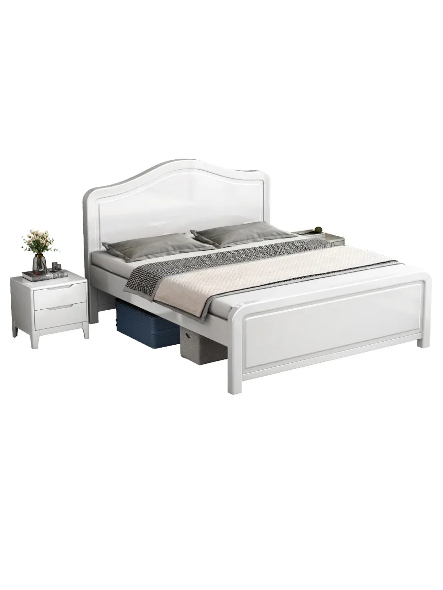 

Double, tall sheets, raised, white, master bedroom, pure solid wood