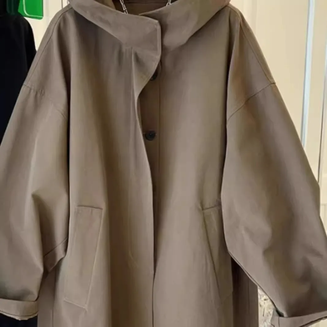 

Джет с капюшоном большого размера, повседневная ветровка с эффектом похудения для мужчин больших размеров, осенне-зимняя ветровка из полиэстера в стиле ретро