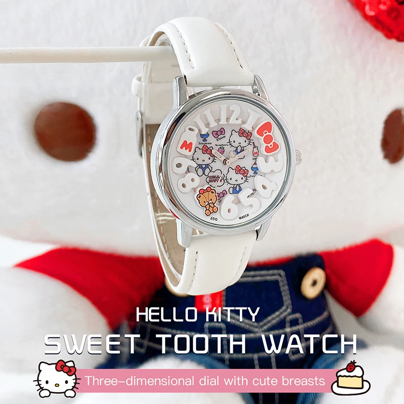 ZGO × Hello Kitty children\'s watch. For girls. For junior high school students. Luminous, waterproof quartz watch. Gift. 2130