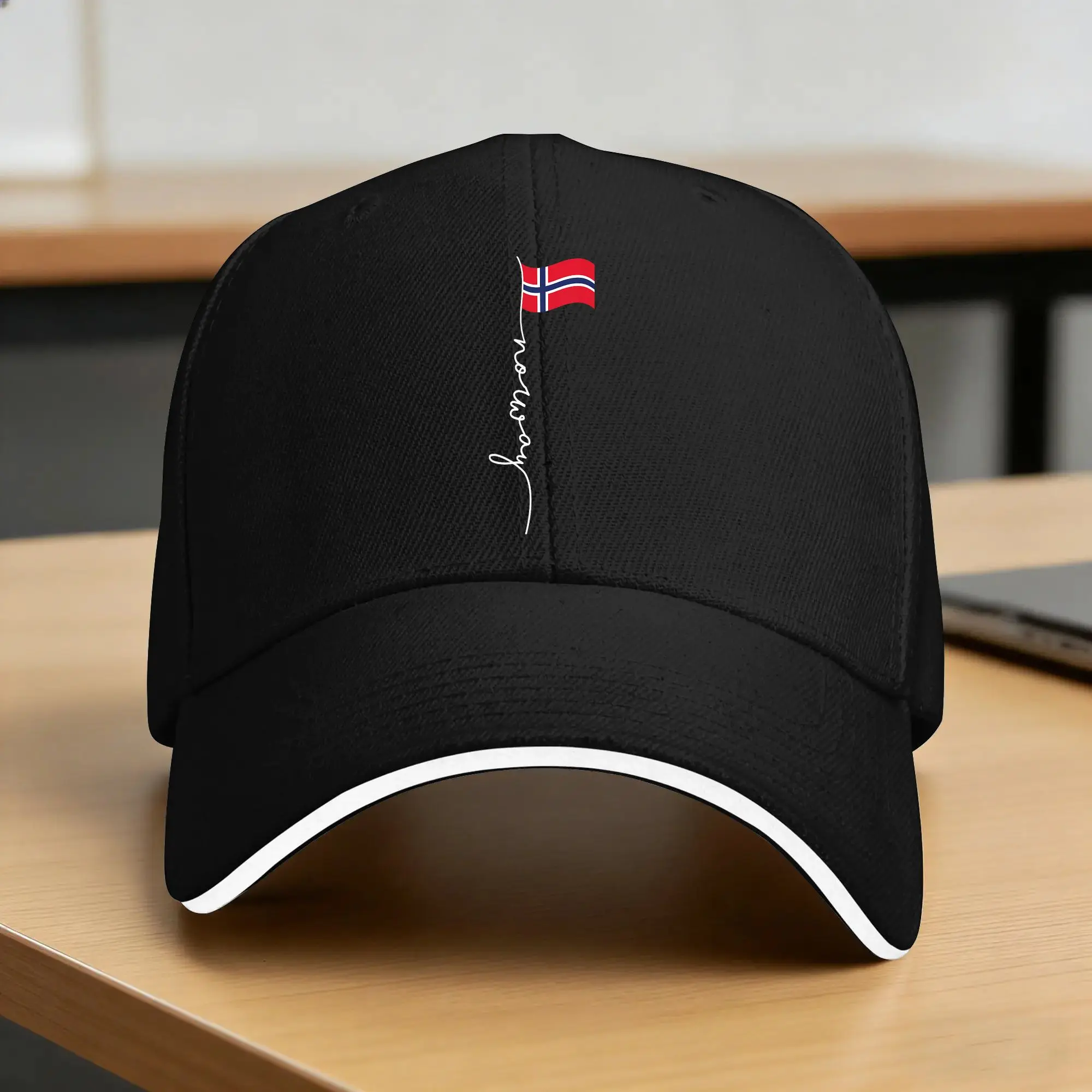 Family Heritage Gifts Norway Signature Flag Pole Patriotic Norwegian Flag Sun Baseball Cap Summer Unisex Men  Print Hip Hop Hats