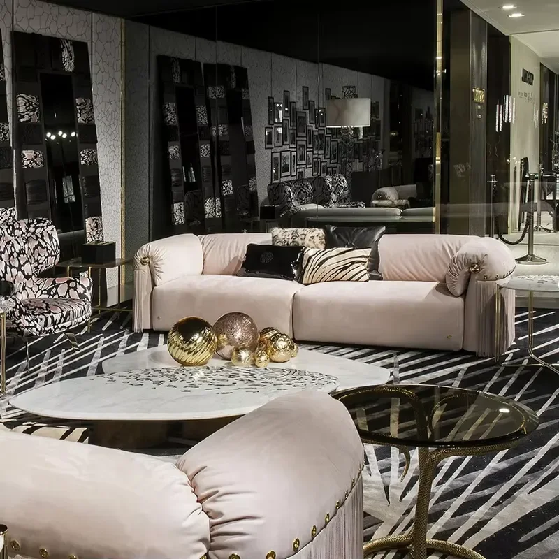 Modern Light Sectional Sofa Convertible for Apartment Mall Basement Living Rooms with High Density Sponge