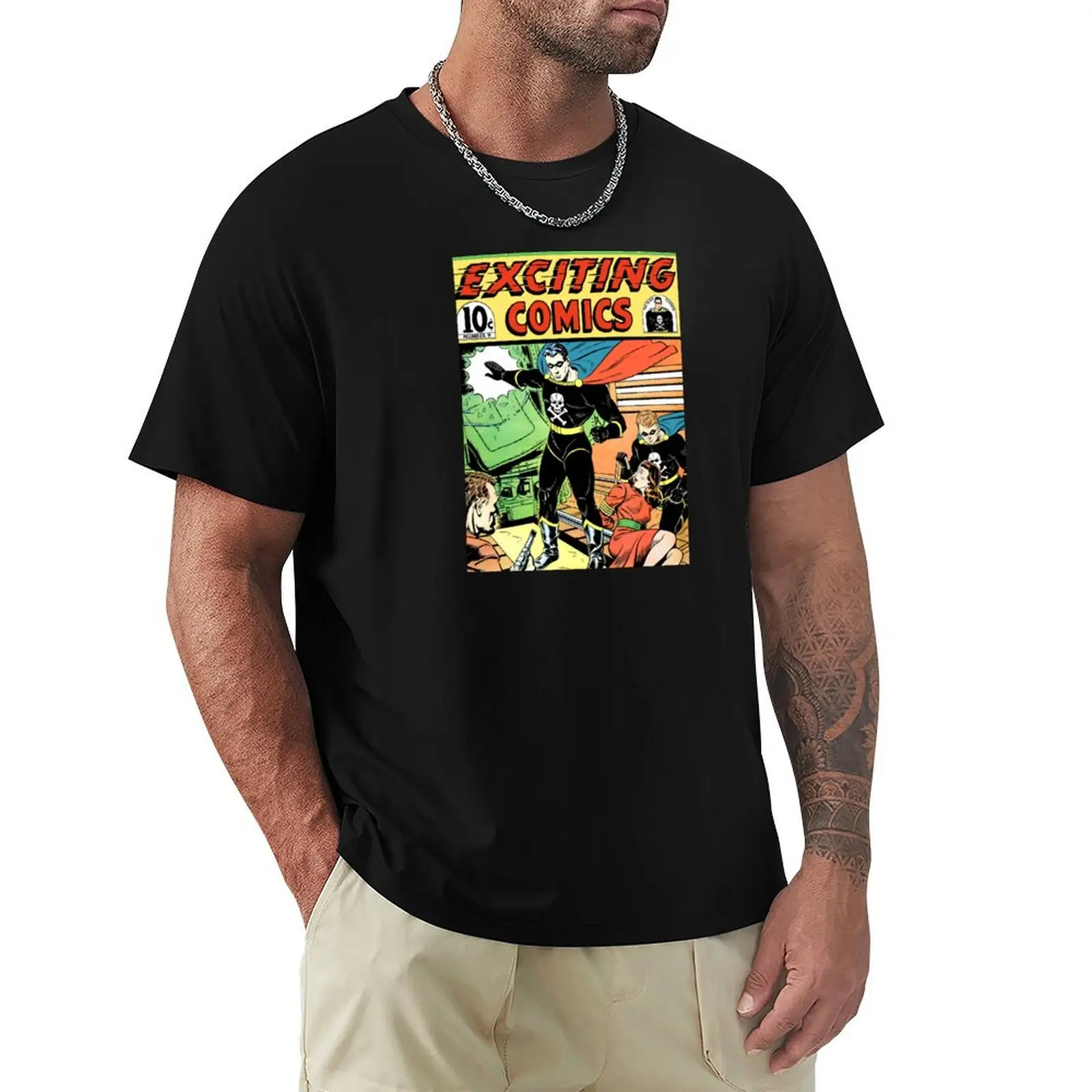 Exciting Comics #9 1941 The Black Terror T-Shirt man t shirt luxury T-Shirt