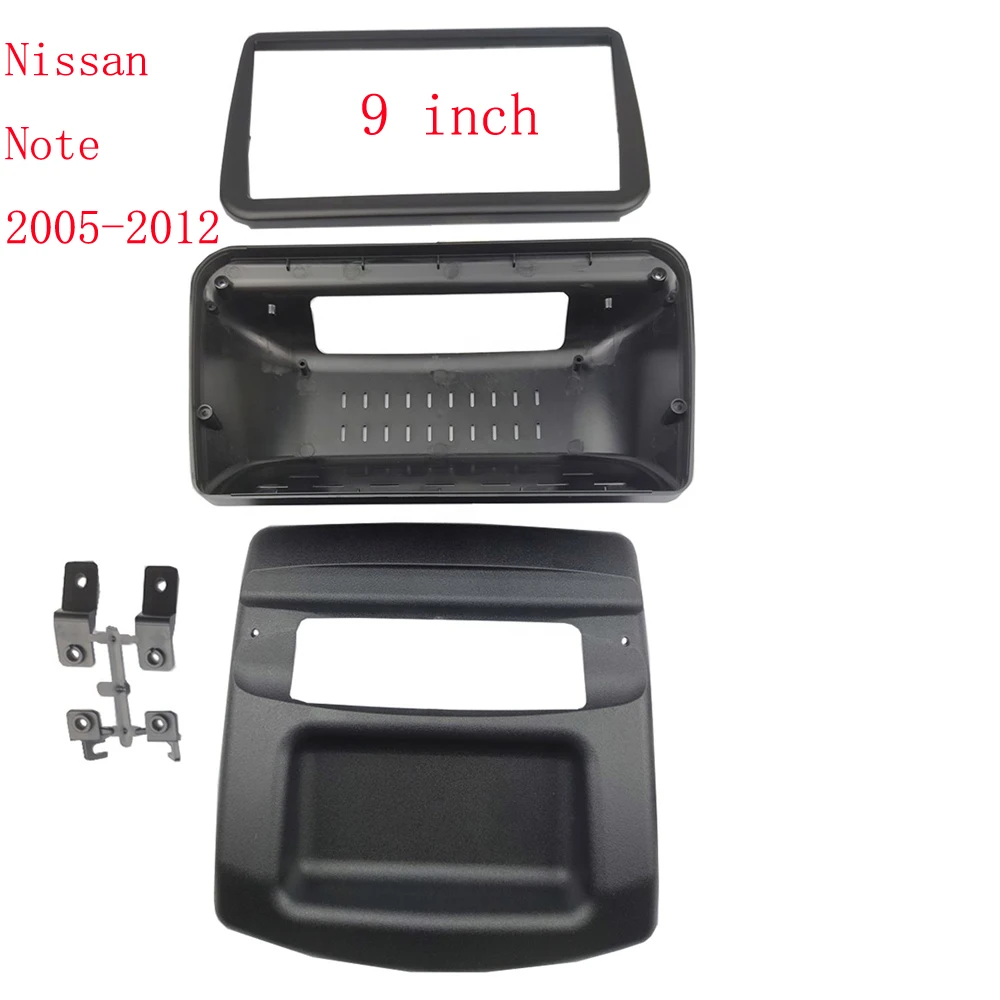 9 inch 2din Car Radio Fascia Stereo Panel Plate For Nissan note 2005-2013 car audio Frame Dash Kit cable wire