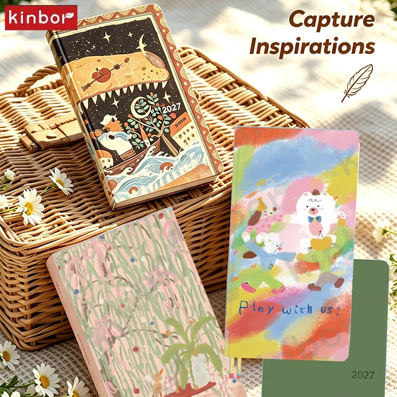 New Kinbor 2027 One Page A Week Daily Time Weekly Planner Book Organizer Schedule Books Self Disciplined Punch Efficiency Manual