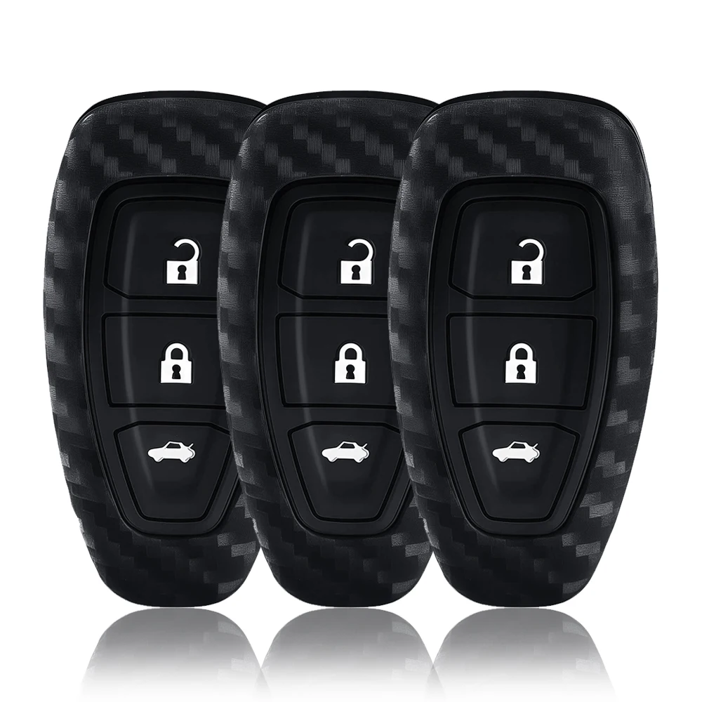 Funda de silicona para llave de coche Ford c-max Mondeo Kuga Fiesta titanio Ford Focus 3 4 ST MK3 MK4 3 botones Fob funda accesorios