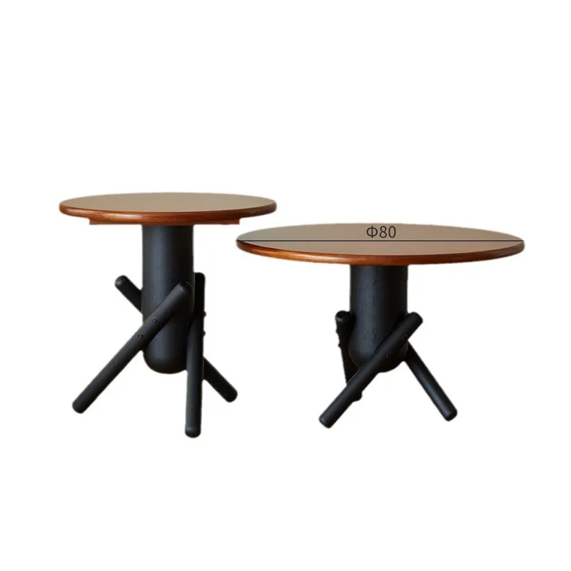 

Solid wood coffee t able combination living room household small apartment tea tabl e retro round coffee table low ta ble