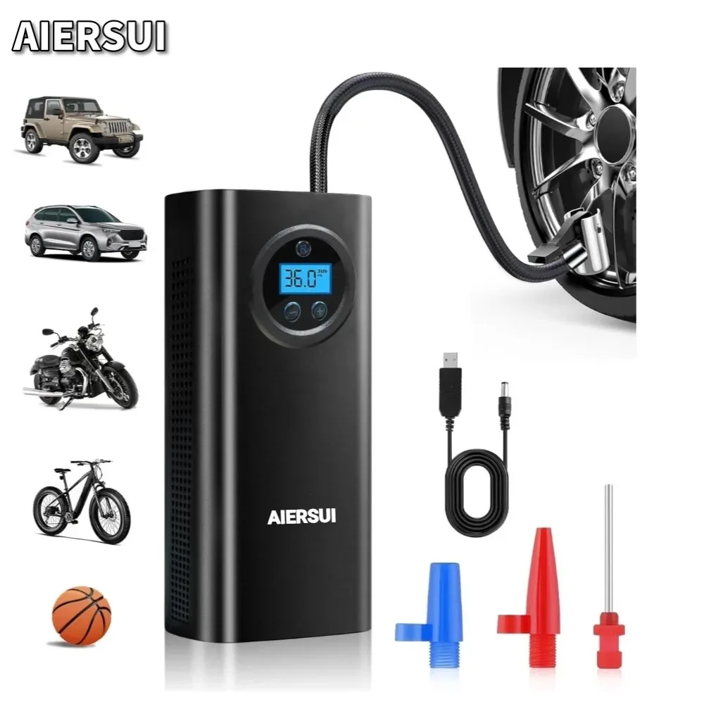 

120W Portable Air Compressor Car Tyre Inflator Wireless Car Tire Inflatable Pump for Motorcycle Car Bike Electric Tire Pump