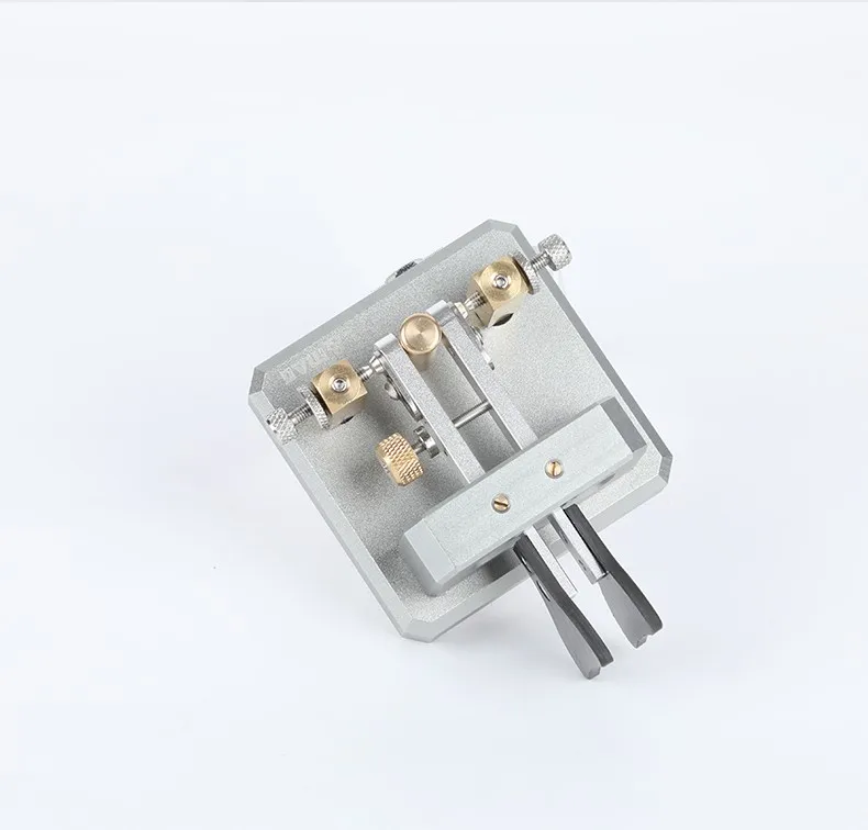 

Lao Mao Silver CW Morse Key Dual-Paddle Telegraph Key Keyer For Radio Users Stainless Steel Brass Aluminum Alloy