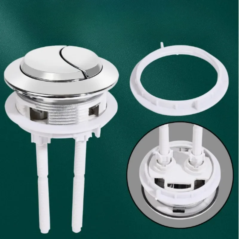 38 48 58MM Universal Double Push Button Toilet Flush Tank Cover Switch with Rods Premium Water Tank Accessory Replacement Part