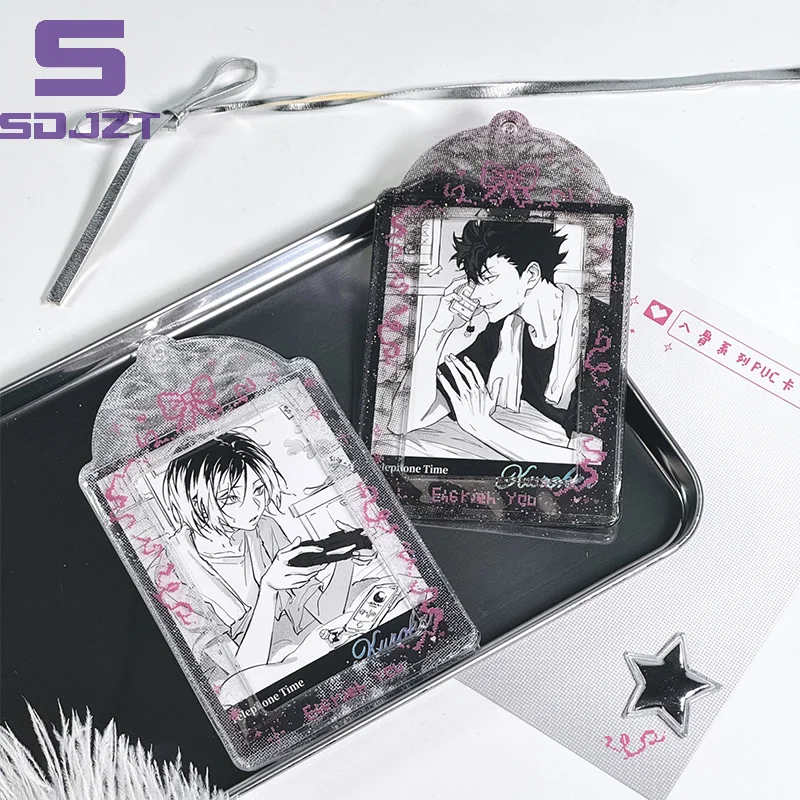 Pixel Style Kpop Photocard Holder ID Badge Holder Student Bus Card Protective Photo Sleeves Fashion Bowknot Photo Card Holder