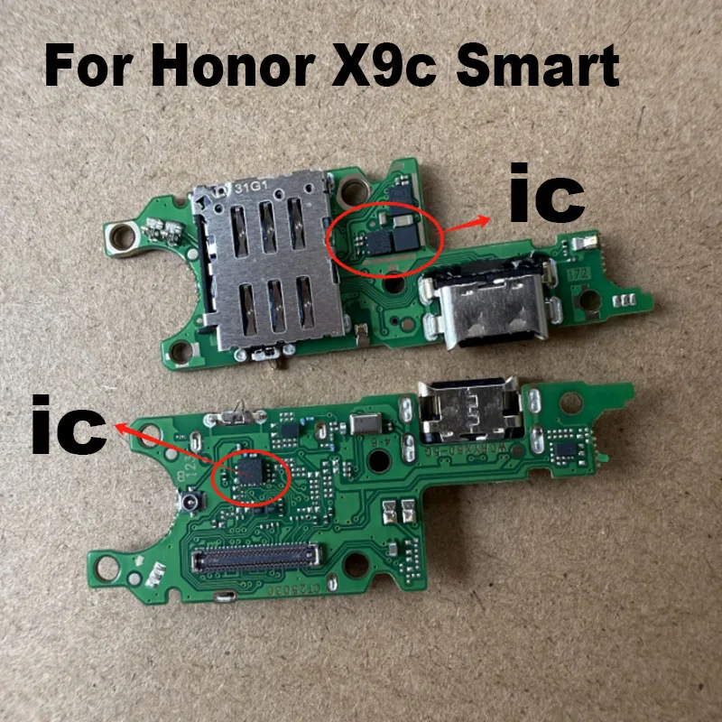 For Huawei Honor X9c Smart USB Charging Port Mic Microphone Dock Connector Fast Board Flex Cable Repair Parts