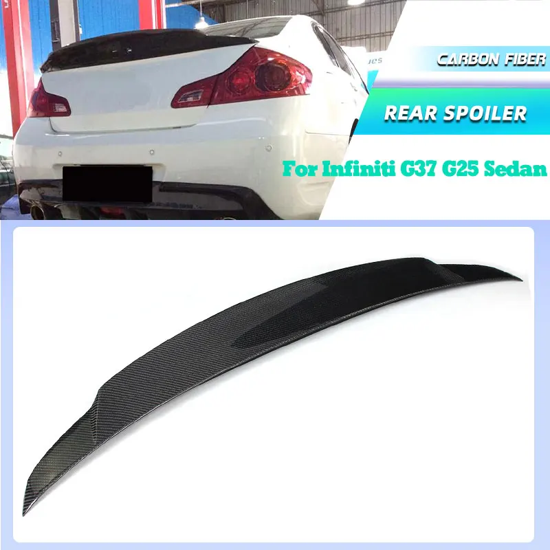 

Carbon Fiber Car Rear Trunk Spoiler Wings for Infiniti G37 Sedan 2009-2013 G25 2011 2012 Racing Rear Spoiler Boot Wing Lip