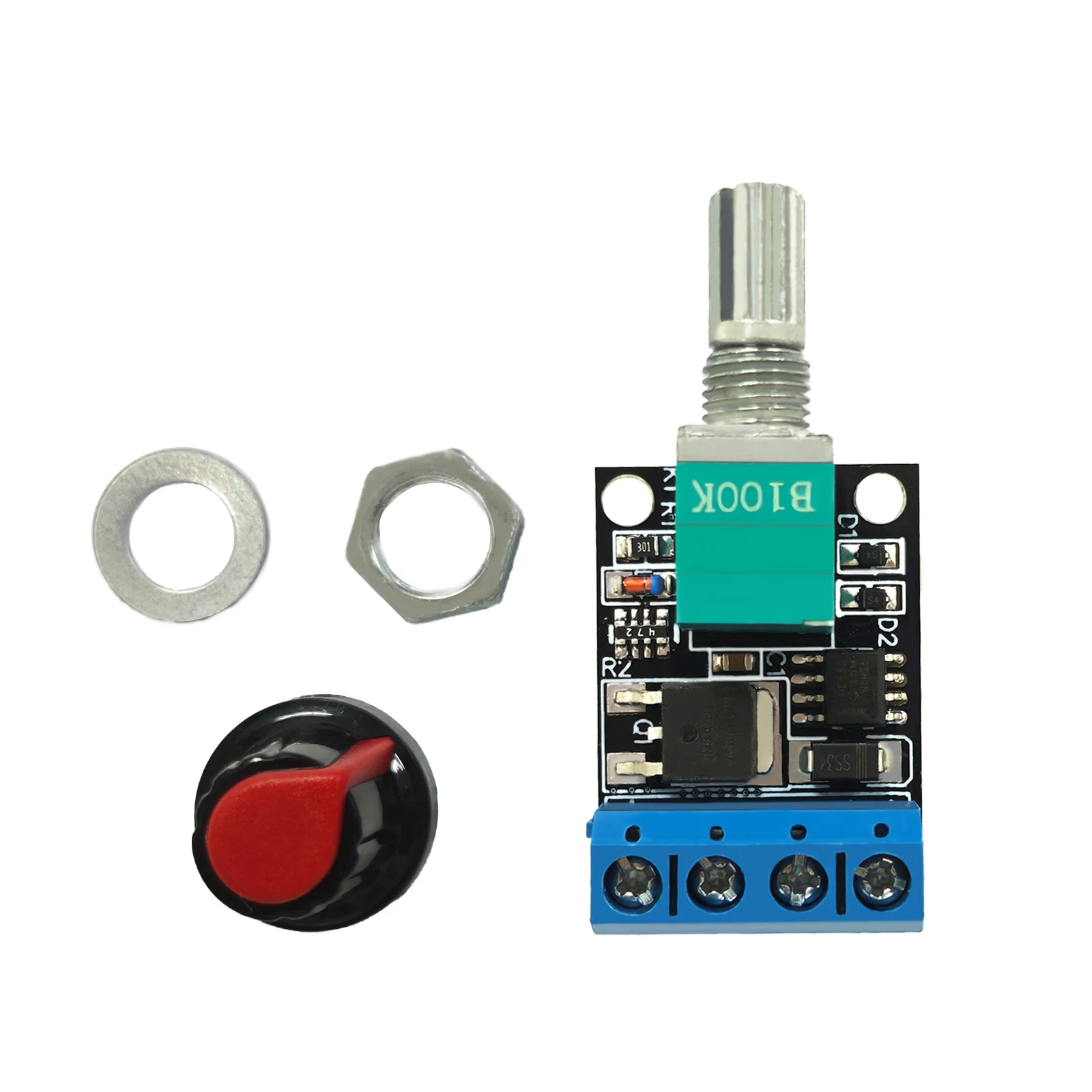10A PWM DC Motor Speed Controller 5V-16V Stepless Regulator with Knob Mini LED Dimmer Module for Fan DIY Power Regulator Board
