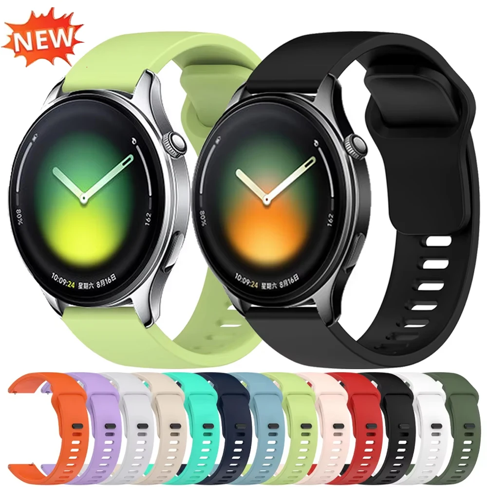 22mm Replacement Strap For Xiaomi Watch 5 S5/S1 Active/Pro Silicone Band For Mi Watch 2 Pro/Color 2/S2/S3/S4 Sport Bracelet Belt