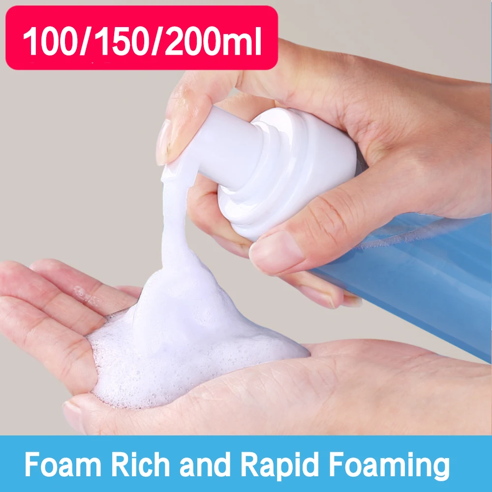 Foam Pump Bottle 100/150/200ml Plastic Empty Cosmetic Dispenser for Tattoo Soap Face Eyelashes Soap Cleaner Foam Bottle view 3