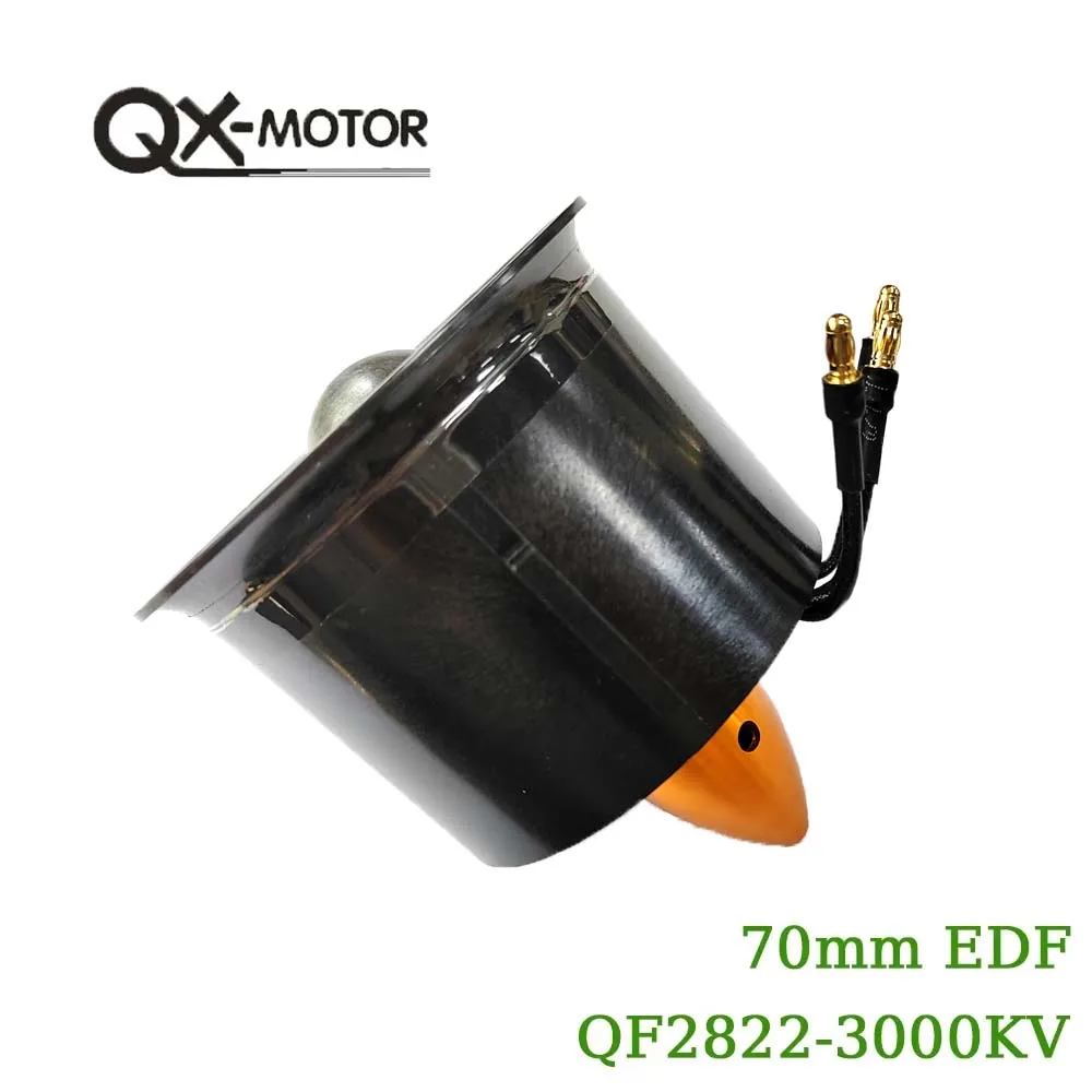 QX-MOTOR 6 лопастей, Ducted Fan 70 мм EDF QF2822-3000KV, бесщеточный двигатель с 50a ESC для дистанционного управления, игрушечные аксессуары