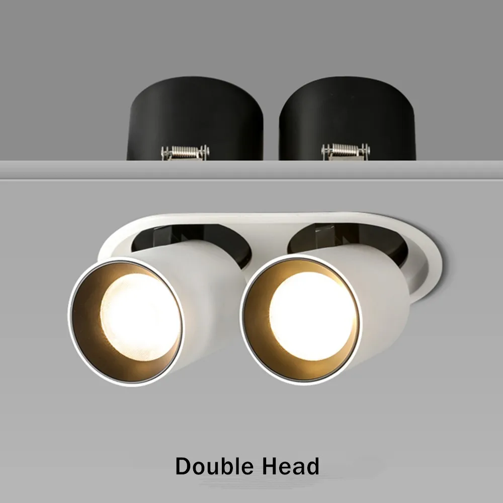 Double Head LED Downlight Adjustable Stretchable Recessed LED Spot Lighting 14W 20W 24W Bedroom Kitchen Indoor Led Ceiling Lamp