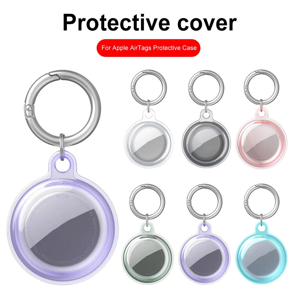 เคสสำหรับ Apple airtag ฝาครอบป้องกันเคส TPU สำหรับผู้ถือ airtag พร้อมพวงกุญแจพวงกุญแจเคสป้องกันการกระแทก