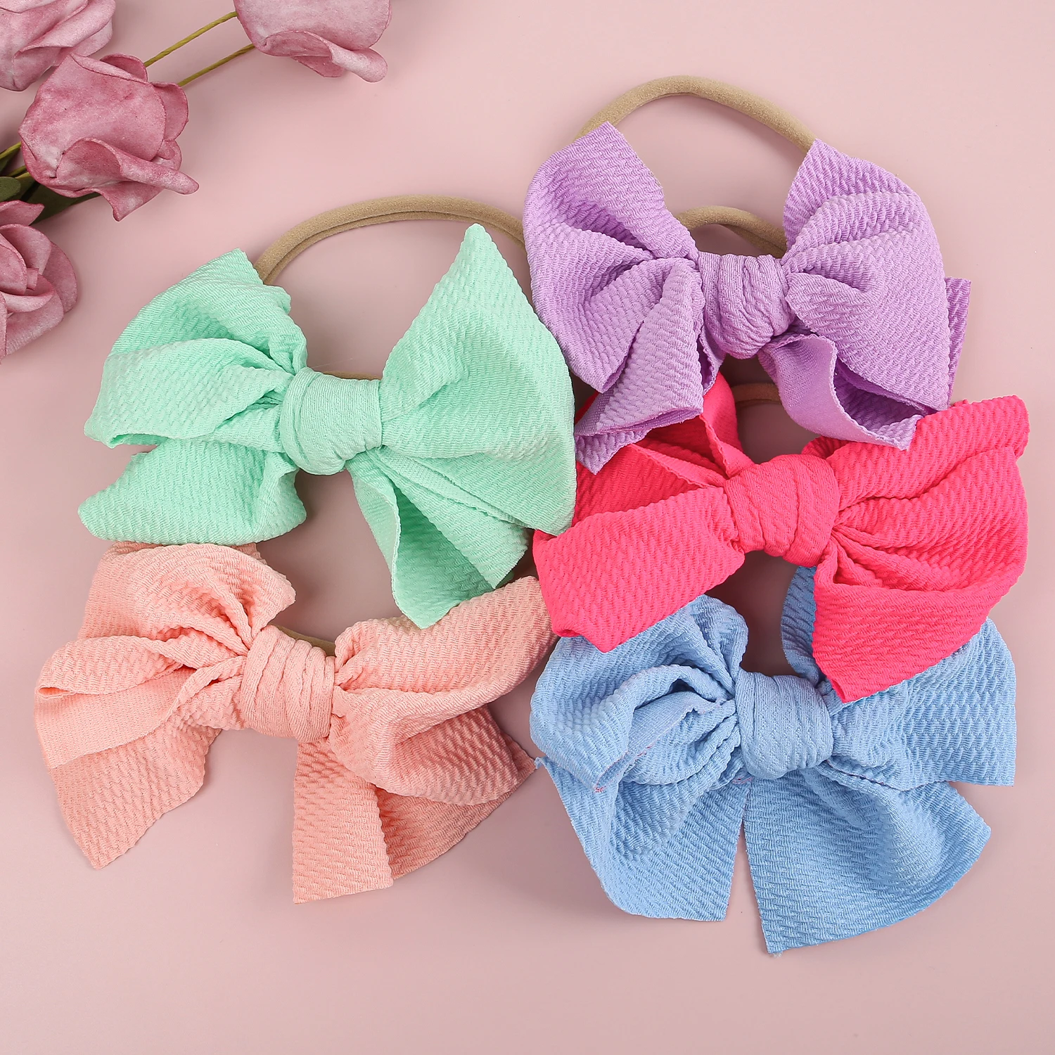 1PC Baby Girls Headbands Elastic Soft Newborn Hair Bows Headbands for Baby Girl Children Turban Infant Headband Hair Accessories