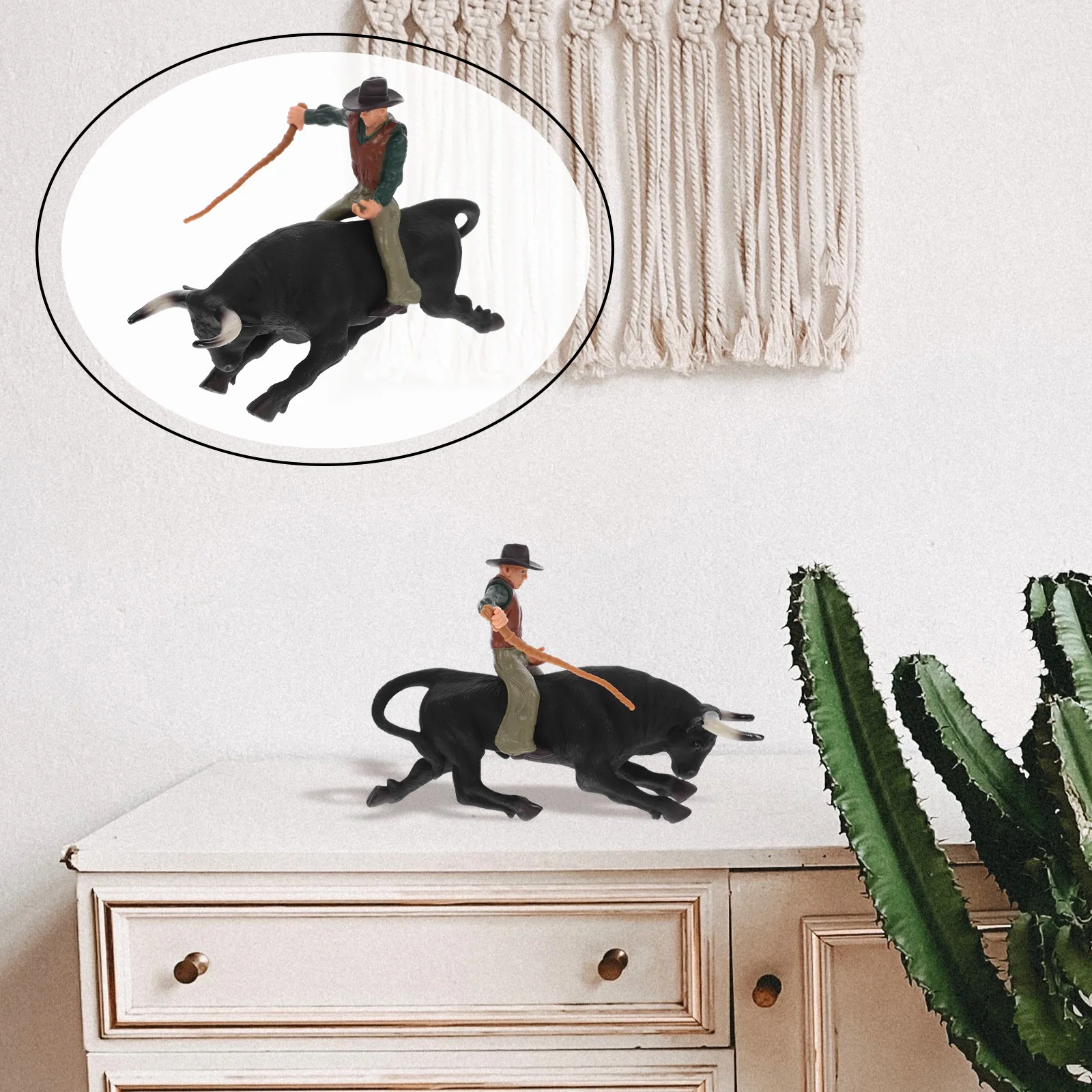 

Western Cowboy Bull Simulation Matador Model Toy Desktop Adornment Accessories Good-quality Home Pvc Simulated