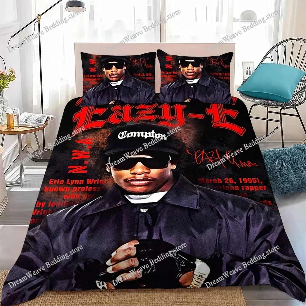 

Rapper E-Eazy-E Duvet Cover Set Home Style Bedding Soft Laundry Cotton Bed Student Dormitory Gift