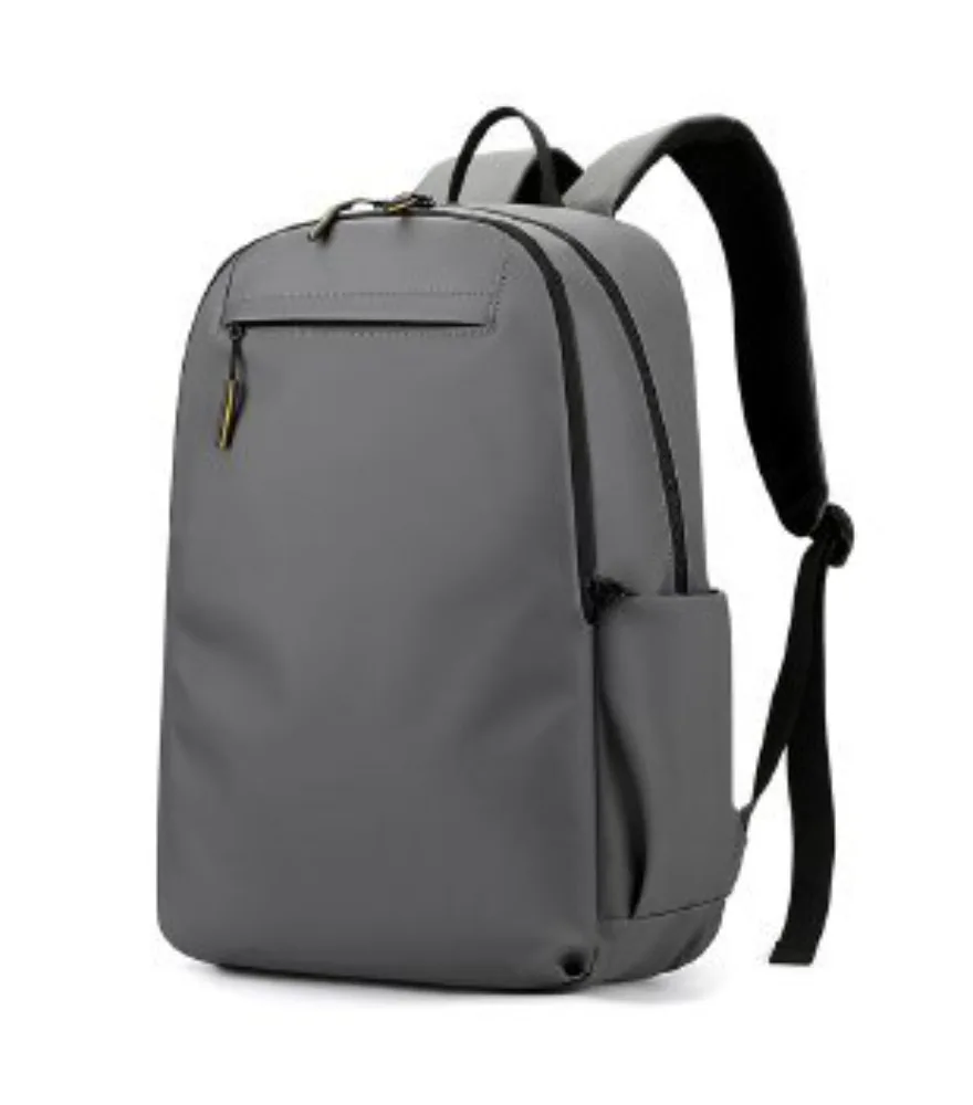 Light gray front pocket casual backpack anti splash smooth fabric for daily work weekend casual outdoor outing