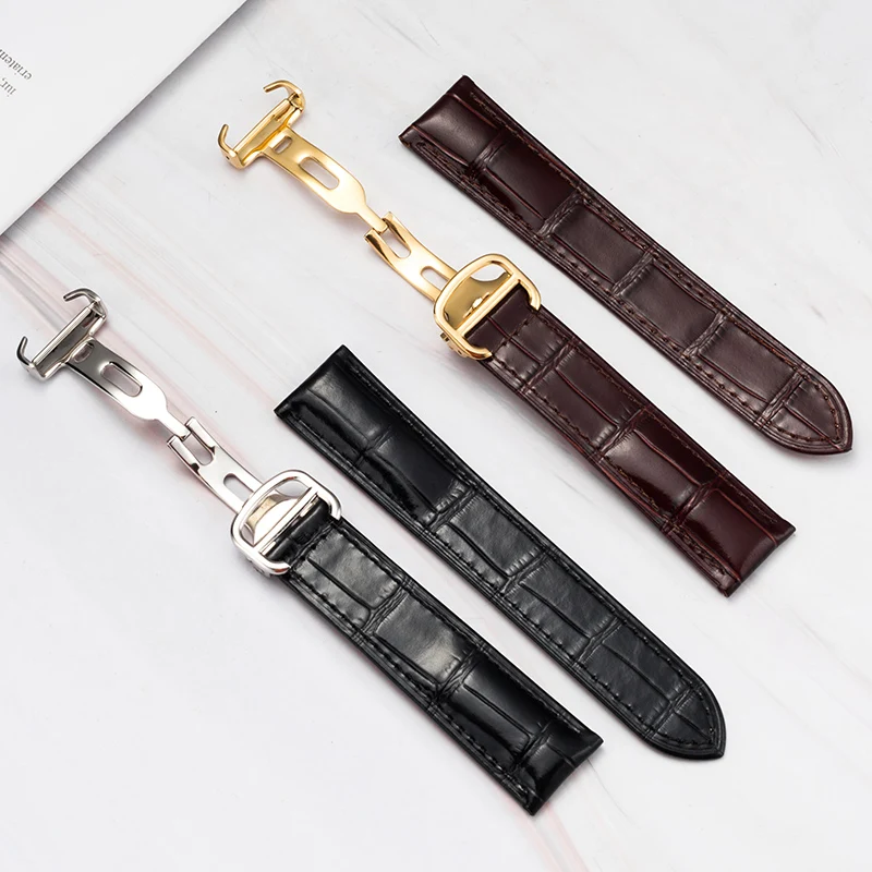 

Bamboo grain cowhide strap for men and women to replace Cartier Tank tank SOLO London leather bracelet accessories