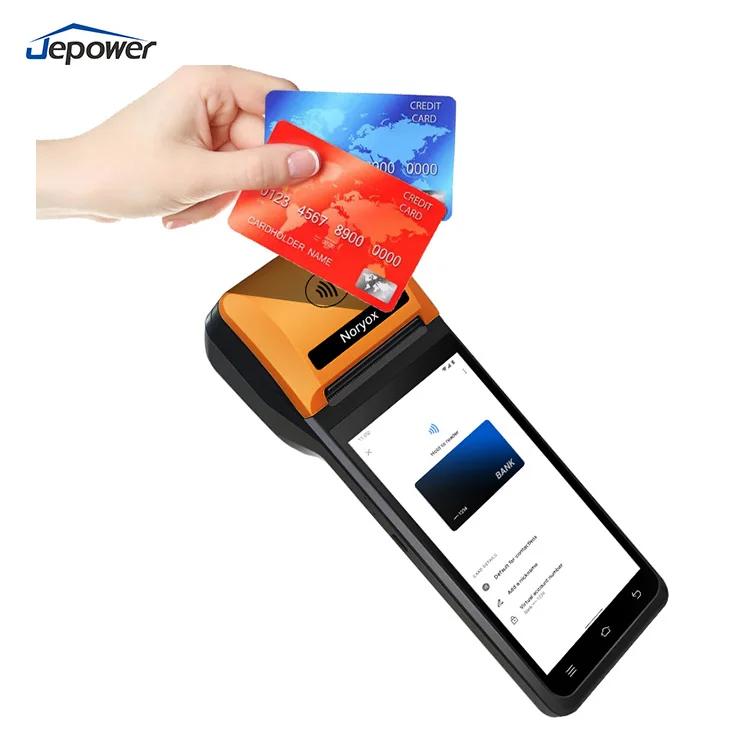 5.5-inch POS Cashier Touch Screen Android 12 All-in-one Handheld POS Terminal NFC Bluetooth USB Thermal Printer Compatibility