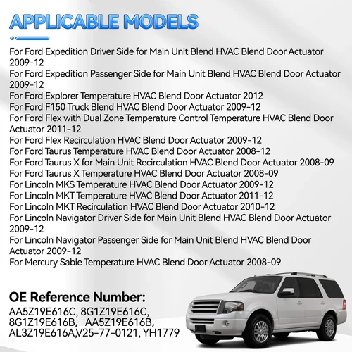 Imagen 2 del producto Actuador de puerta de mezcla HVAC AA5Z19E616C AA5Z-19E616-C para Ford Explorer & Flex 2011-18 Ford Taurus 2008-2018 Lincoln MKT 2010-2018
