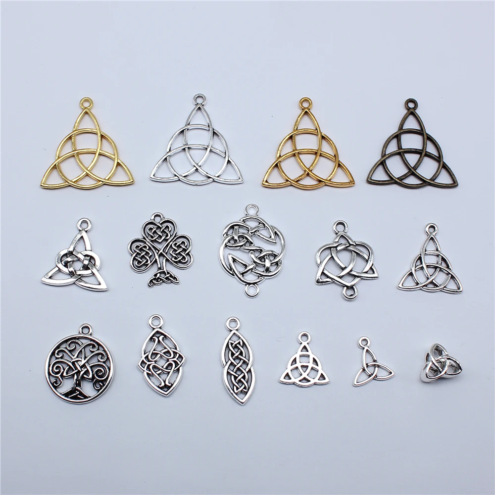 20 sztuk Triquetra Symbol Charms wisiorki antyczne tworzenie biżuterii DIY rękodzieło do tworzenia biżuterii