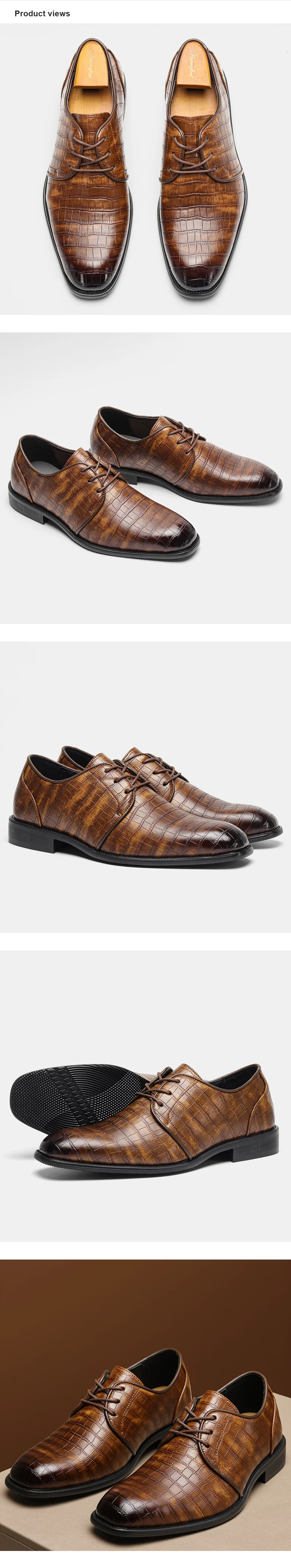 Zapatos de cuero para hombre, elegantes, cómodos y formales para negocios.