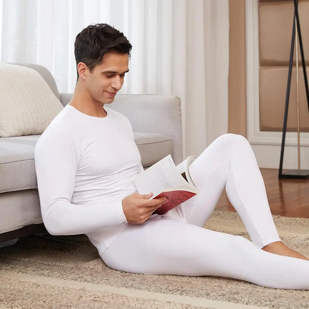 Solid color men's long johns thermal men's underwear set spring and autumn solid color leggings QY1017