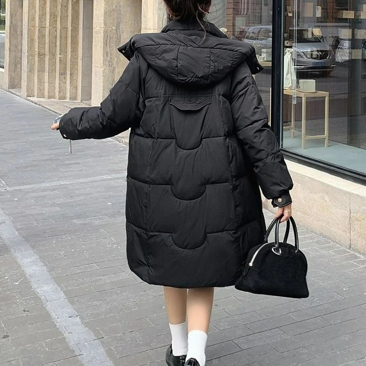2025 الخريف والشتاء جديد فضفاض منتصف طول أسفل سترة بطة أسفل معطف دافئ المرأة #4
