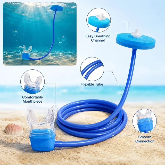 Full Dry Diving Breathing Tube 1m 2m 4m Long Swimming Respirator Adult Men Women Snorkel Training Scuba Equipment Snorkel 5