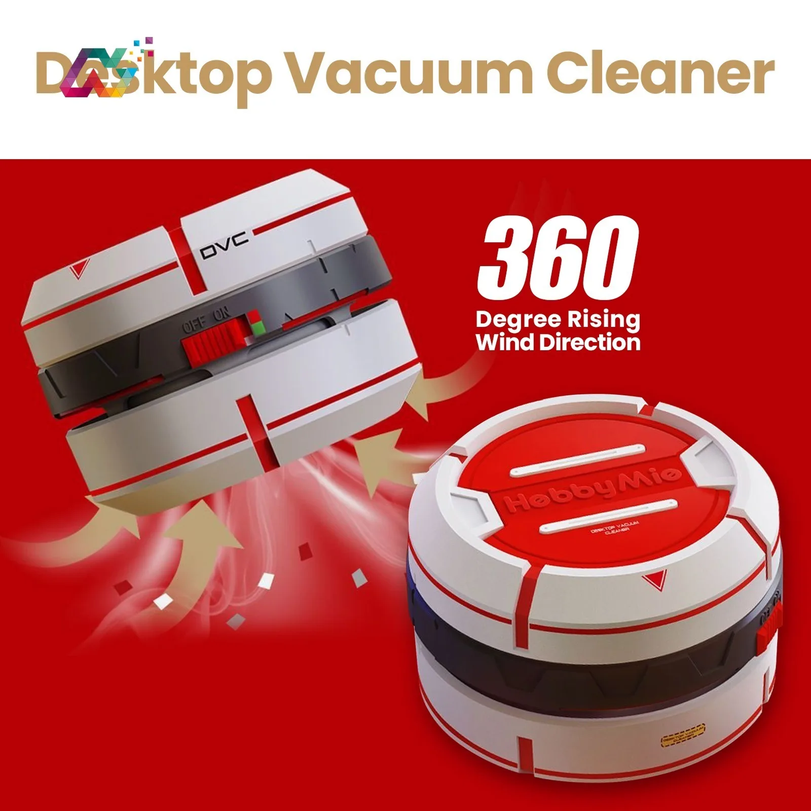 HOBBY-MIO 13500RPM Desktop Turbo Vacuum Powerful Suction Sprue Cleaner Portable Model Dust Tool With Removable Dust Box