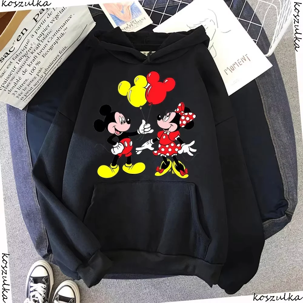 ديزني الحبل خالية الخريف المرأة البلوز سترة عيد الميلاد ثلج طباعة ديزني الرجال والنساء Crewneck البلوز الملابس